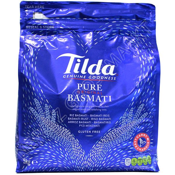 Tilda Basmati Reis - Der königliche Reis aus Nordindien (5kg Packung)